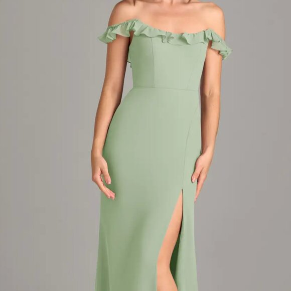 Azazie Callie Dusty Sage Dress - Picture 8 of 15